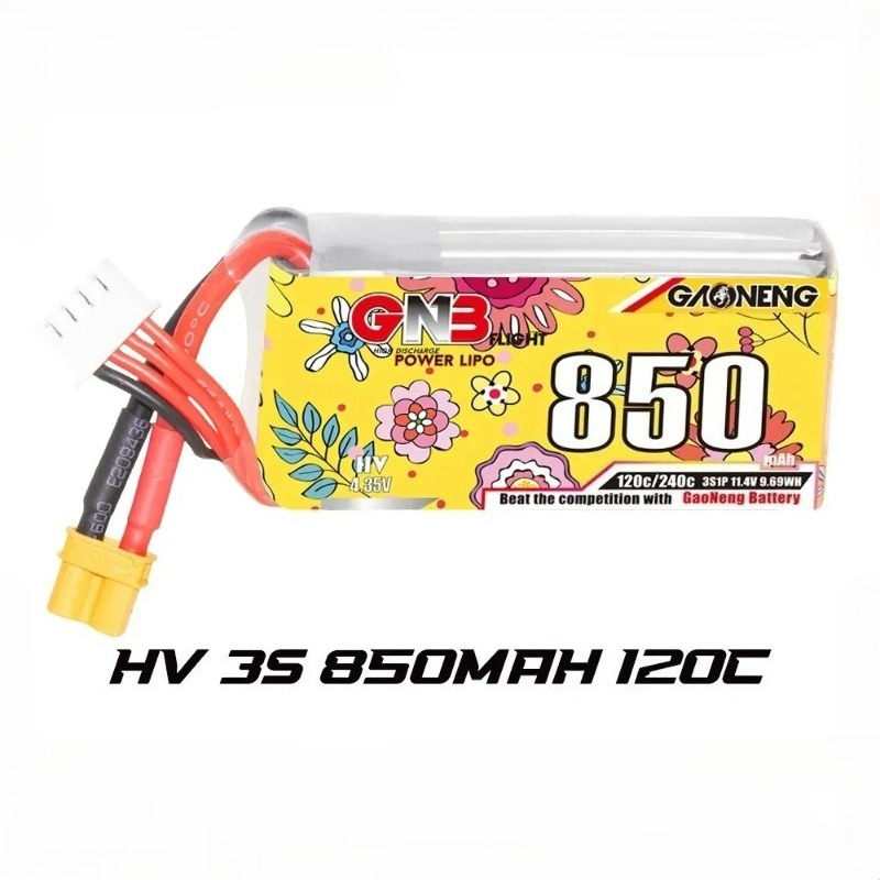 1pcs new GNB LiHV 3S 11.4V 850 - огляд і ціна Drone Racing Battery