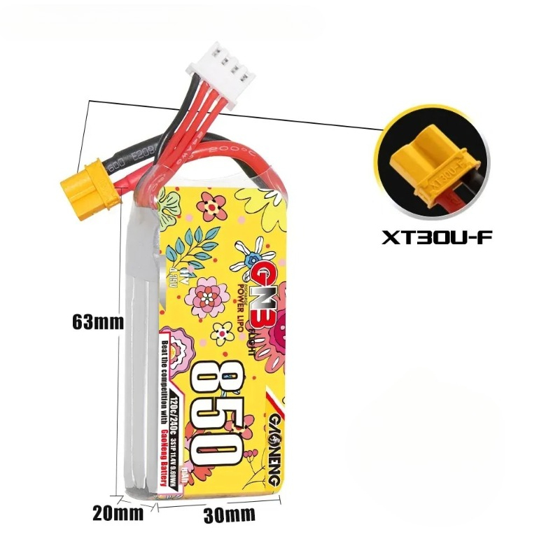 1pcs new GNB LiHV 3S 11.4V 850 - огляд і ціна Drone Racing Battery